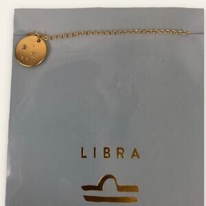 New Lucky Feather Libra Zodiac Constellation 14k Gold Dipped Pendant Necklace